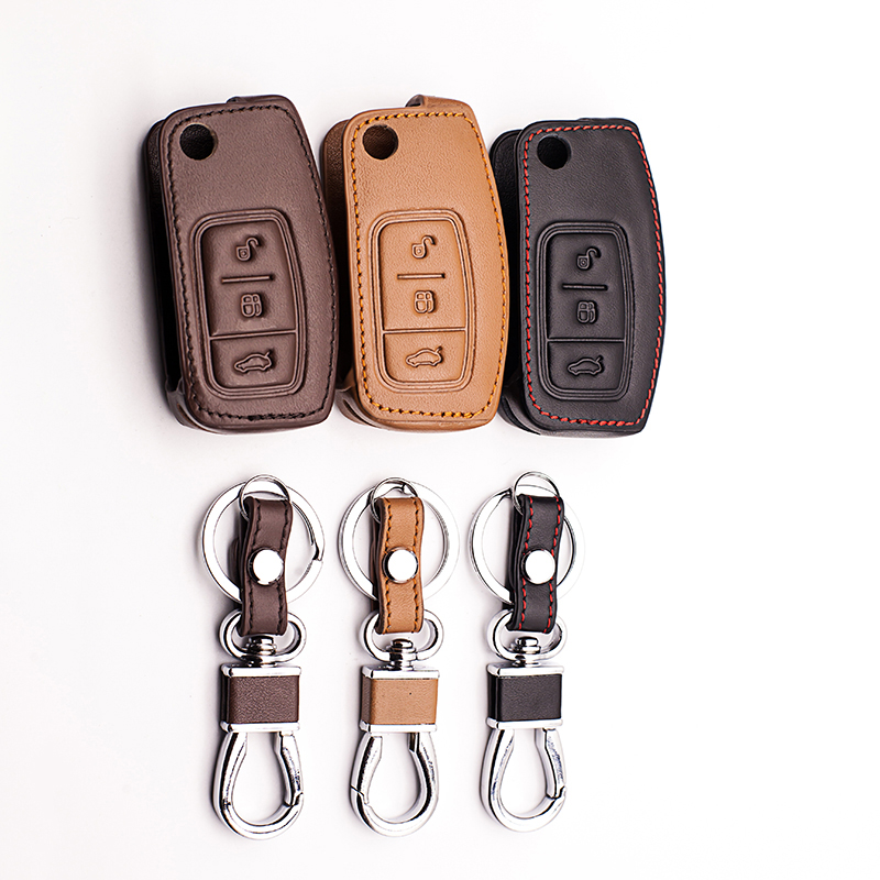  Ŀ 2 MK2  ġ ڵ  ڵ Ű ׼ ̽ starline a91 ڵ Ŀ  3 ư  Ű Ŀ/3-button leather key cover for Ford Focus 2 MK2 sedan hatchback Car